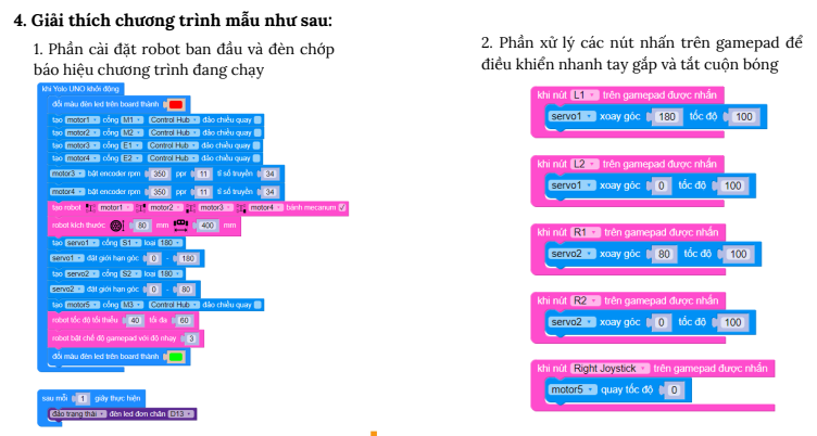 Giải thích chương trình mẫu phần điều khiển gamepad của ORC K3