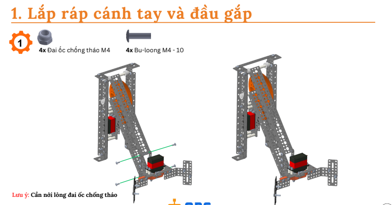 Lắp cánh tay và đầu gắp cho ORC K3