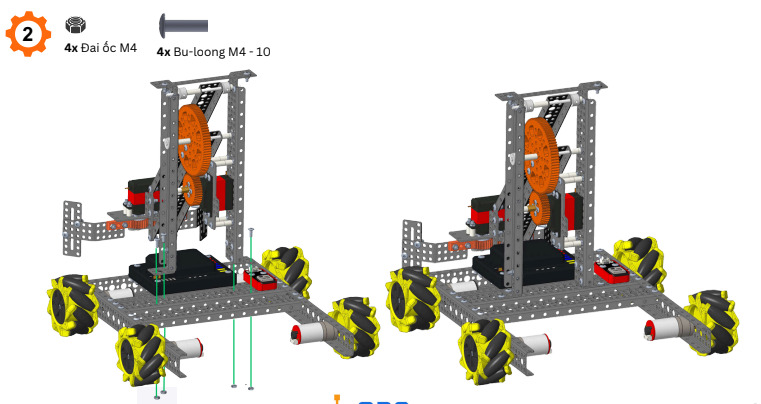 Gắn cánh tay lên thân robot ORC K3