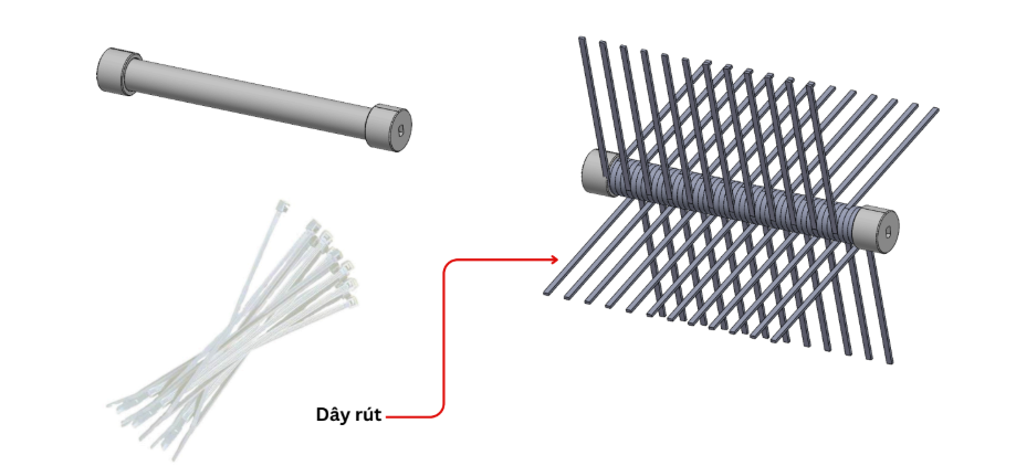 Lắp dây rút cho cơ cấu cuộn bóng ORC K2