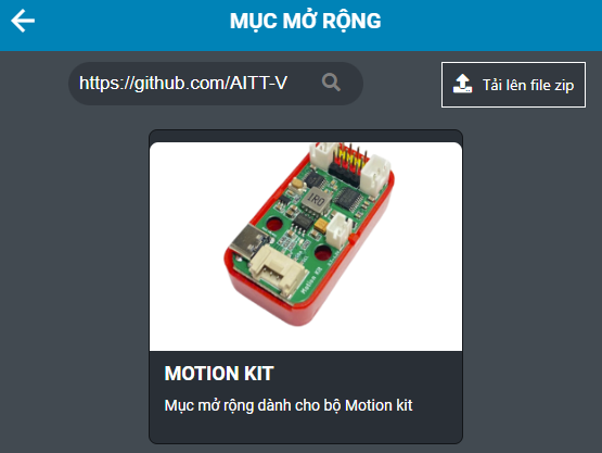 Tải thư viện Motion Kit cho Yolo:Bit