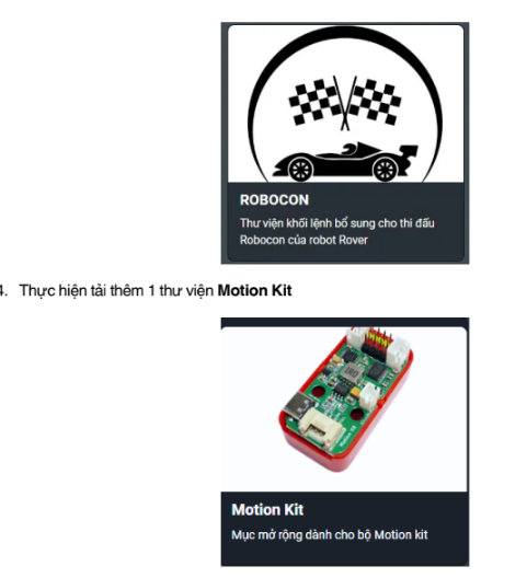 Tải thêm thư viện ROBOCON và Motion Kit cho Rover ORC Junior