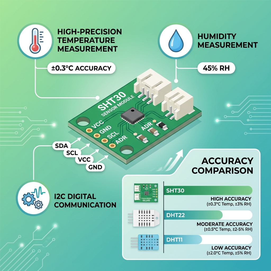 Cảm biến SHT30 - Đo nhiệt độ và độ ẩm chính xác cao